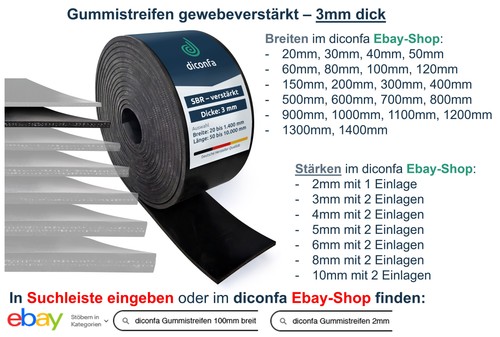 Gummistreifen mit gewebe 3mm - gummistreifen,